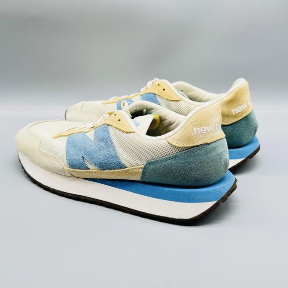 New Balance Shoes Womens 8.5 Ivory Blue Suede 237 Retro Casual Running Sneakers - Picture 5 of 11